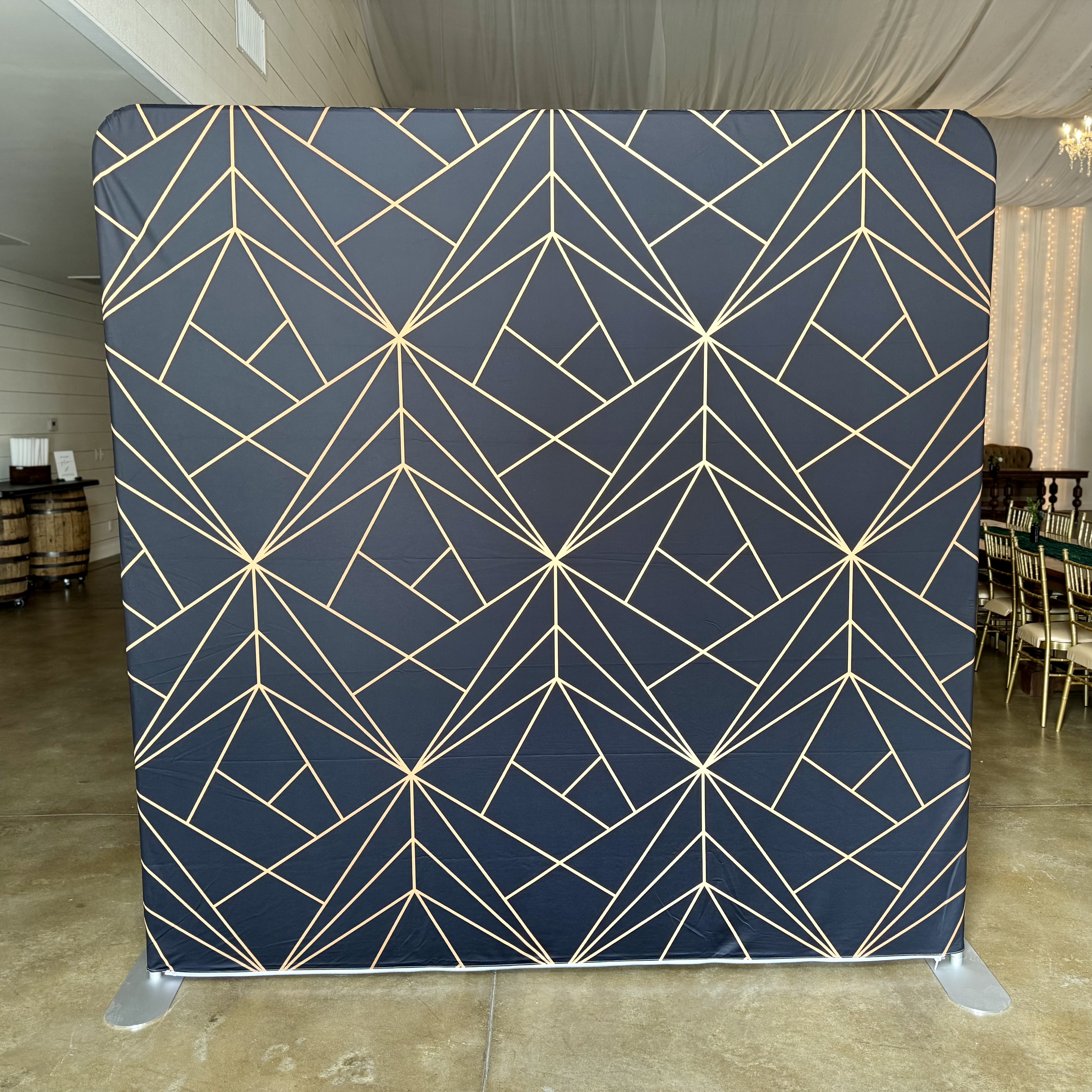 Black and gold sequin backdrop