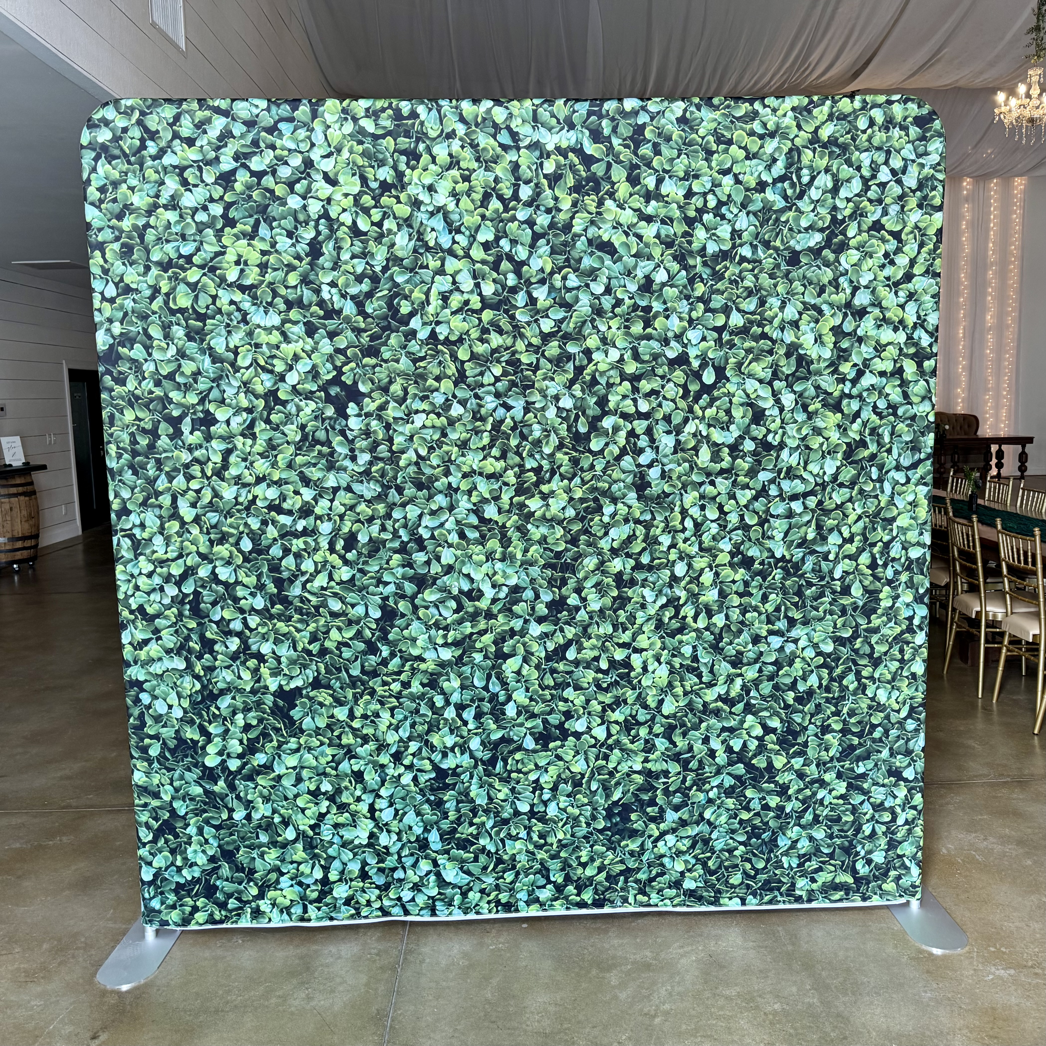 Green clover sequin backdrop