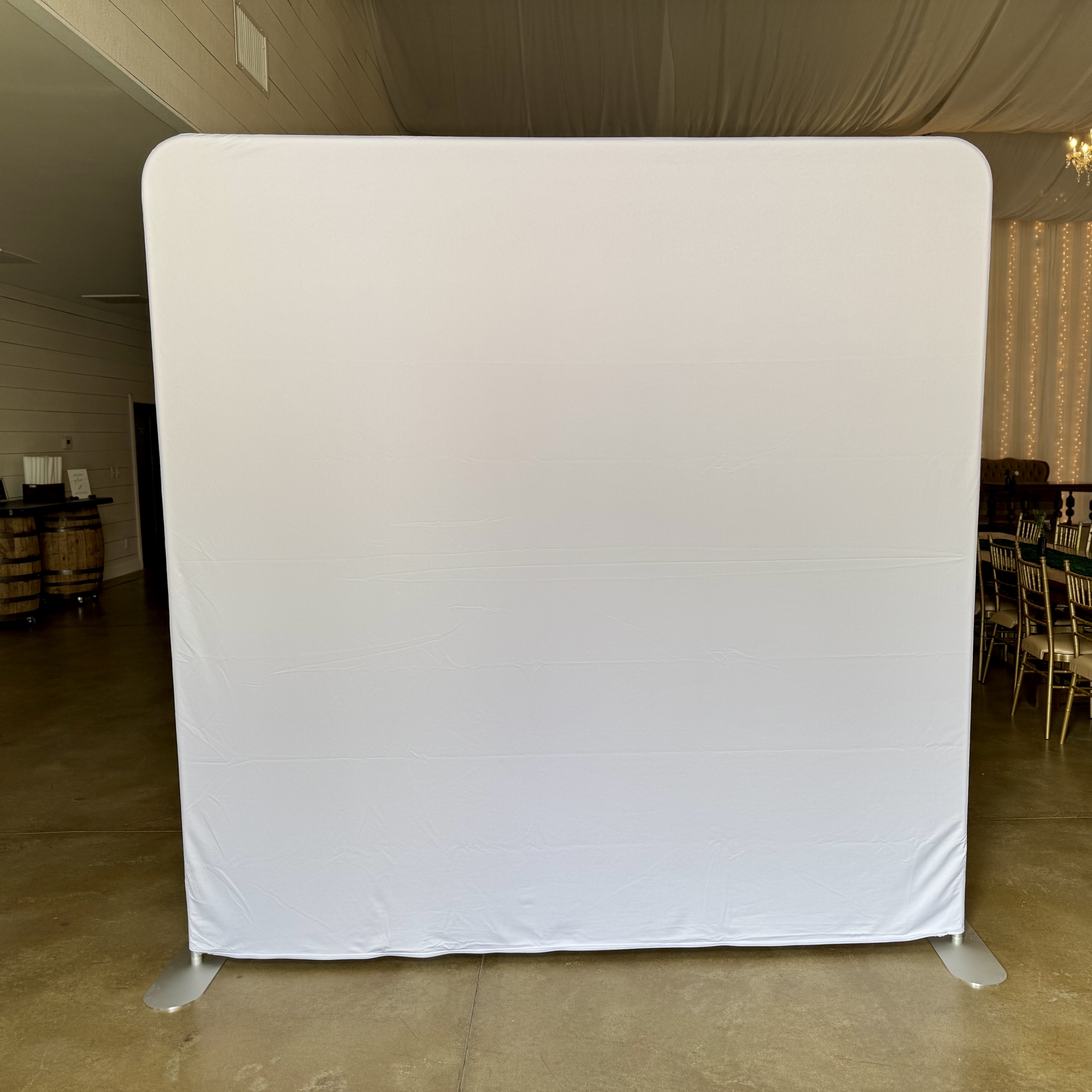 Plain white sequin backdrop